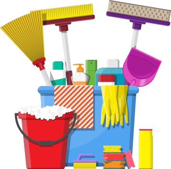 Cleaning service and supplies png