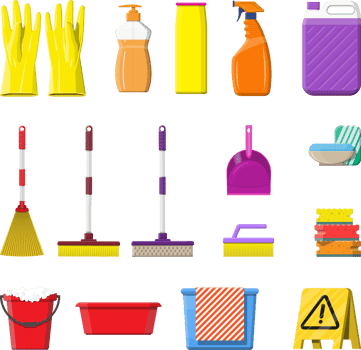 Cleaning service and supplies png