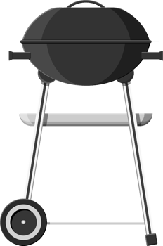 Round barbecue grill png