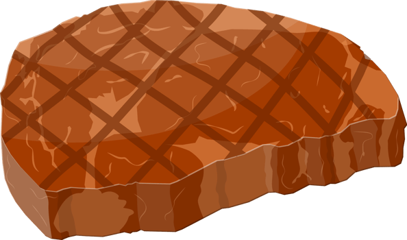 Slice of steak, cooked meat png
