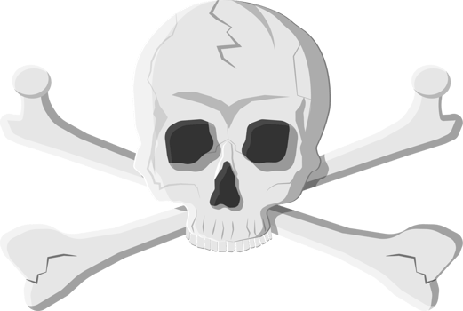 Death skull and crossbones png