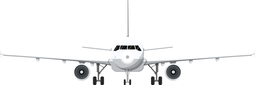 Realistic large passenger civil aviation airplane png