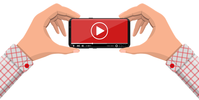 Smartphone with video player on screen png