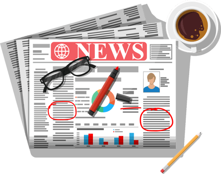Modern white newspaper png