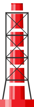 Industrial factory, power plant or pipes building png