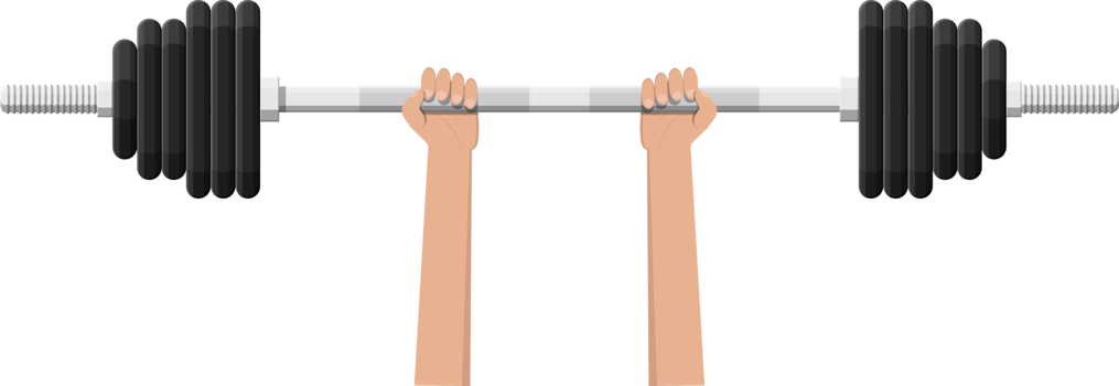 Barbell with metal weights. png