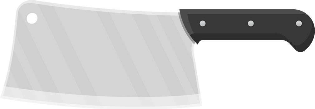 Butcher knife. Kitchen cleaver knife for meat png