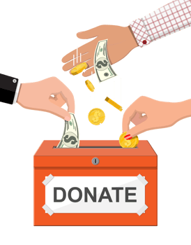 Donation box with money png