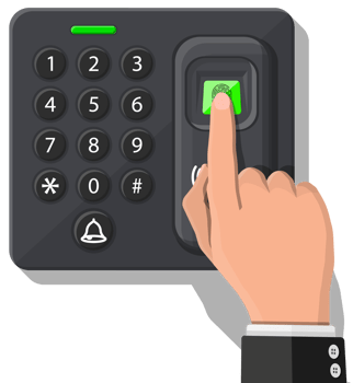Password and fingerprint security device png