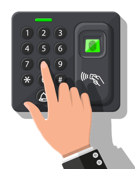 Password and fingerprint security device png