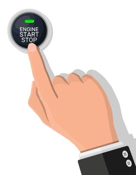 Engine start and stop button and hand png