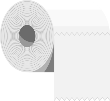 White roll of toilet paper png