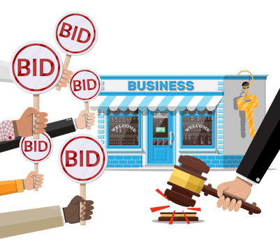Selling or buying business on auction png