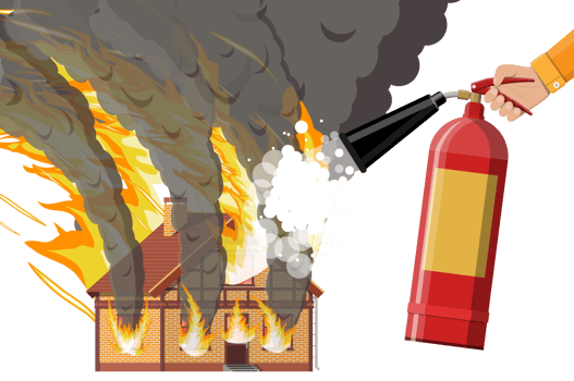 House burns. Extinguish fire in home png
