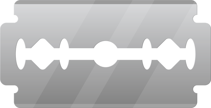 Stainless steel razor blade png