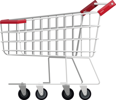 Empty supermarket shopping cart png