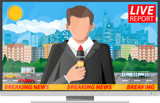 News announcer in the studio png