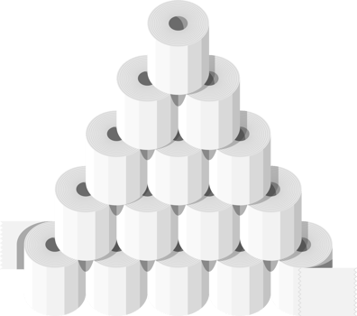 White roll of toilet paper png