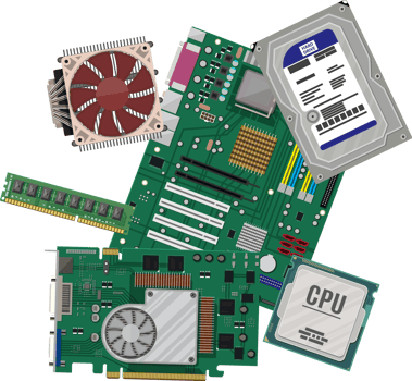 Assembling PC. Personal computer hardware. png