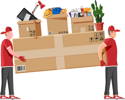 Moving to new house. Family relocated to new home. png
