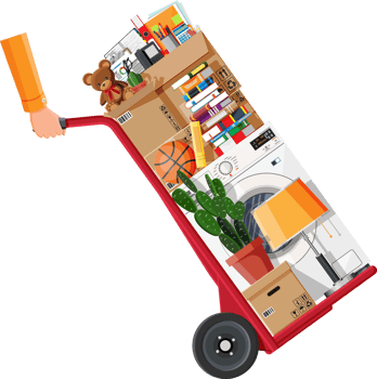 Mover and hand truck, package for transportation png