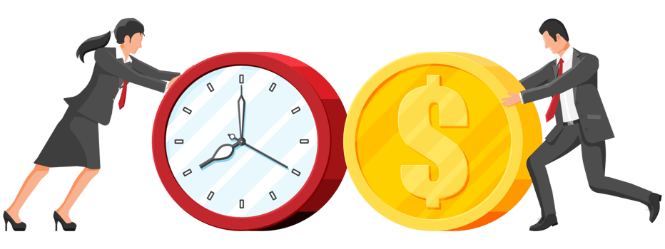 Time is money concept. png