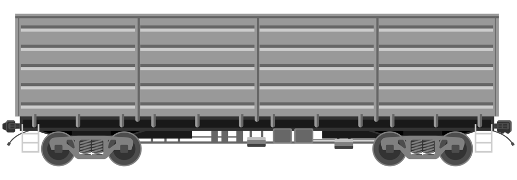 Freight boxcar wagon with coal. png