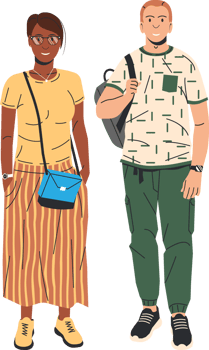 Short hair women and man png
