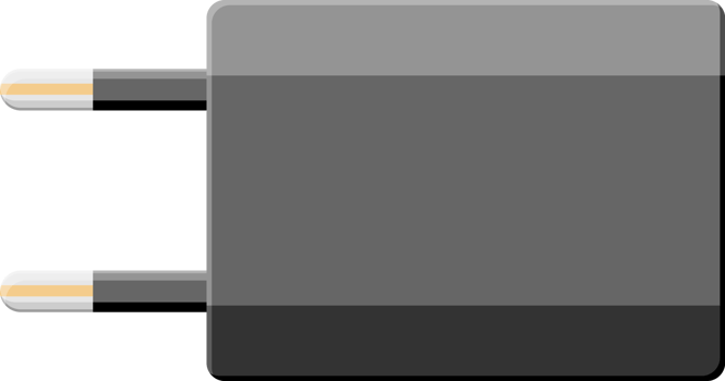 Black USB charger png