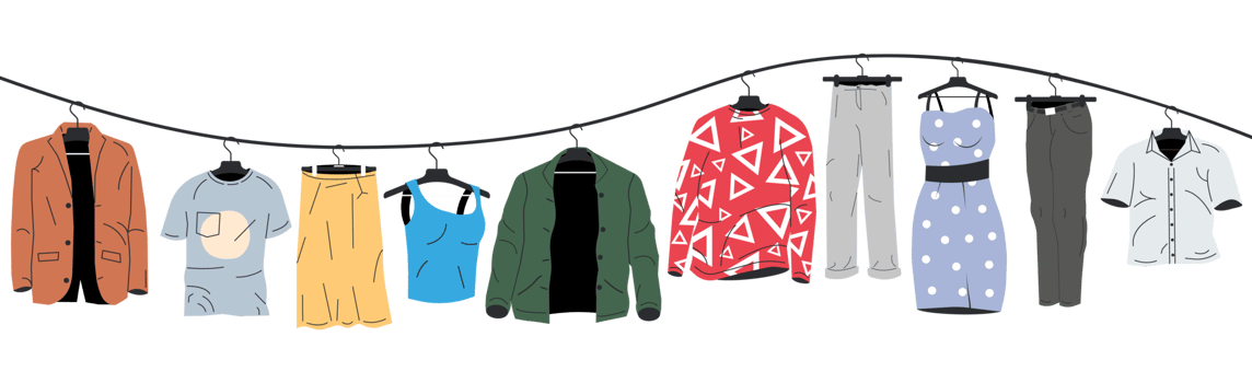 Womans and mans clothes on hanger png
