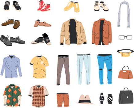 Collection of man wardrobe png