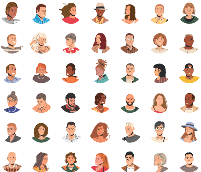 Different people avatars or user portraits png