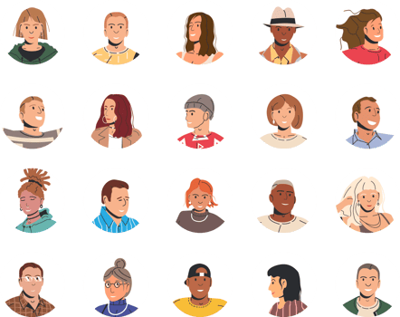 Different people avatars or user portraits png