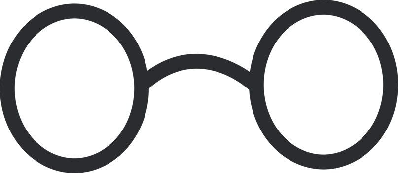 Plastic classic framed glasses png
