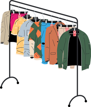Womans and mans clothes on hanger png