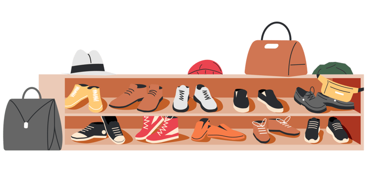 Hallway seat cabinet with shoes png