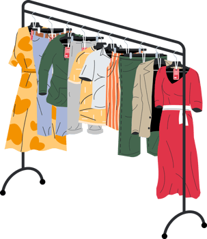 Womans and mans clothes on hanger png
