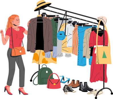 Woman wardrobe on hanger png