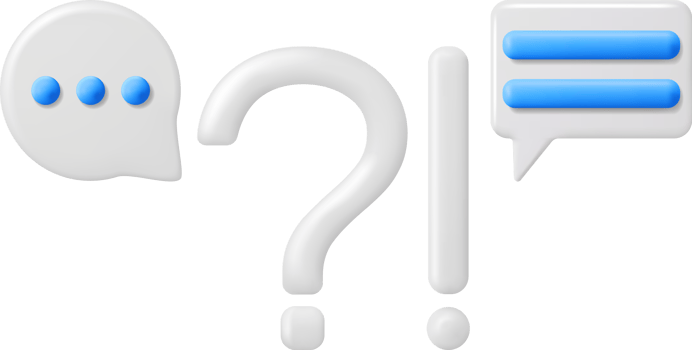 3d Question Exclamation Marks with Chat Bubbles png
