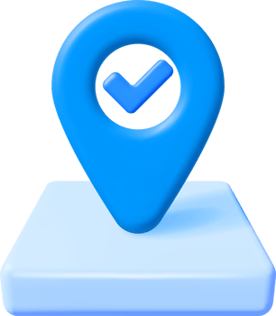 3D Location Map Pin with Checkmark Tick png
