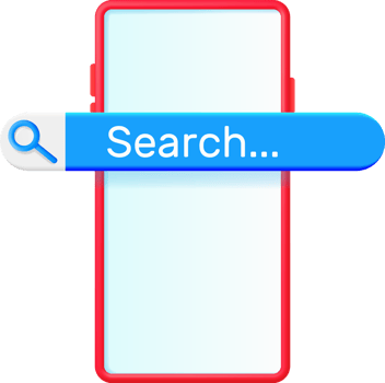 3D Smartphone with Search Bar png
