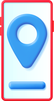 3D Location Map Pin in Smartphone png