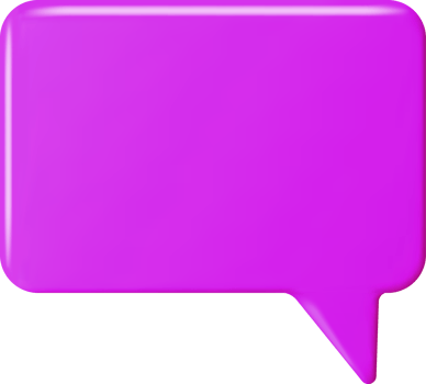3D Purple Blank Speech Bubble png