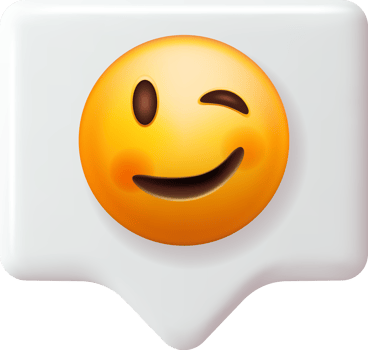 Happy Emoticon with Winking Face on Speech Bubble png