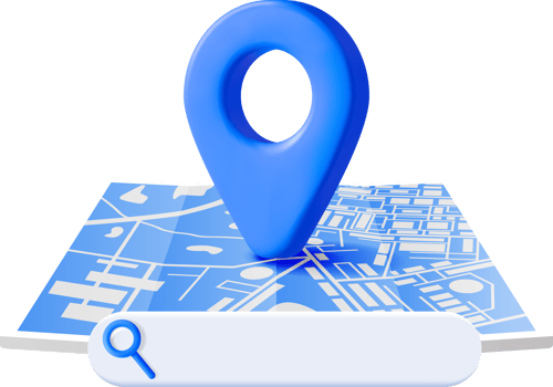 3D Location Folded Paper Map, Search Bar and Pin png