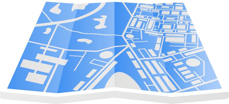 3D Folded Paper City Suburban Map png