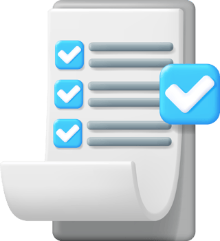 3D Paper Clipboard Holder with Checklist Symbol. png