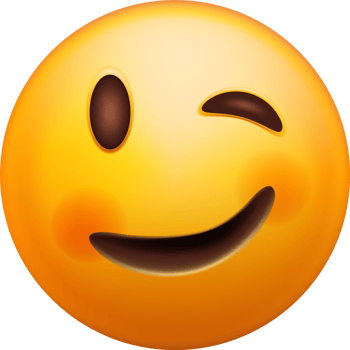 3D Yellow Happy Emoticon with Winking Face png