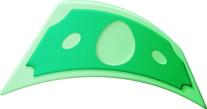 3D Green Dollar Banknote png