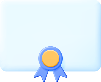 3D Certificate Icon with Stamp and Ribbon png